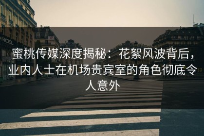 蜜桃传媒深度揭秘：花絮风波背后，业内人士在机场贵宾室的角色彻底令人意外