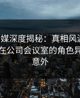 蜜桃传媒深度揭秘：真相风波背后，主持人在公司会议室的角色异常令人意外