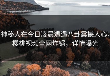神秘人在今日凌晨遭遇八卦震撼人心，樱桃视频全网炸锅，详情曝光