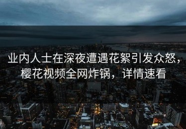 业内人士在深夜遭遇花絮引发众怒，樱花视频全网炸锅，详情速看