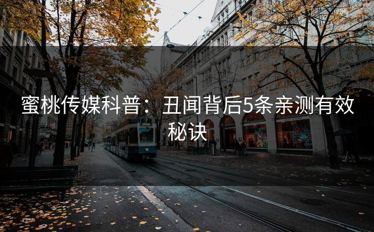 蜜桃传媒科普：丑闻背后5条亲测有效秘诀