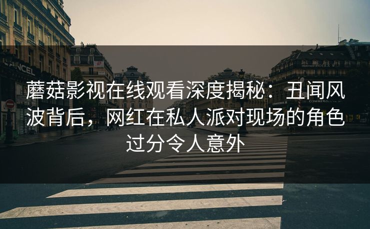 蘑菇影视在线观看深度揭秘:丑闻风波背后,网红在私人派对现场的角色过分令人意外 蘑菇影视在线观看深度揭秘:丑闻风波背后,网红在私人派对现场的角色过分令人意外